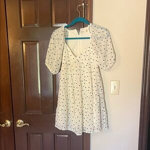 Altar'd State White Dress with Black Dots